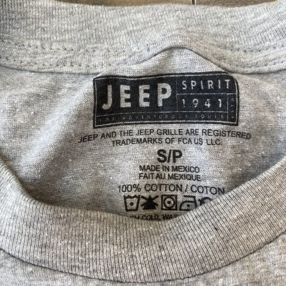 Willys Jeep T Shirt Graphic Logo Size Small Short Sleeve Gray *Pinhole - Picture 5 of 5